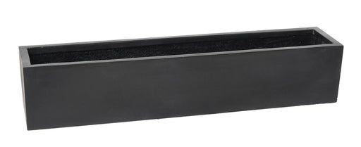 Fioriera In Fibra Di Pietra Nera 100X25 Cm Per Balcone