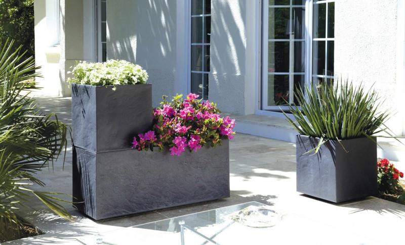Fioriera Volcania Antracite 99,5 Cm Con Riserva D'acqua