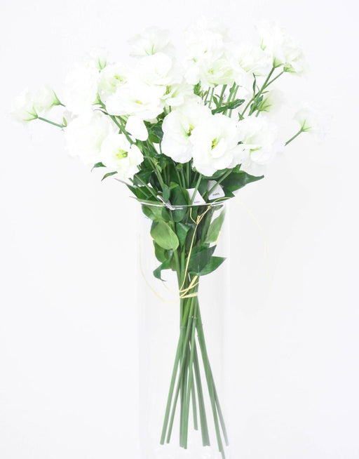 Bouquet Decorativo Lisianthus Artificiale Bianco 70Cm