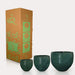 Set Di Tre Vasi Per Piante In Ceramica Verde Scuro