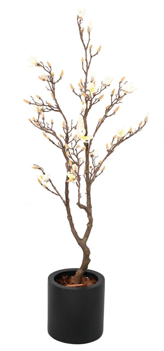 Pianta Da Interno Artificiale In Fiore Di Magnolia Da 150 Cm