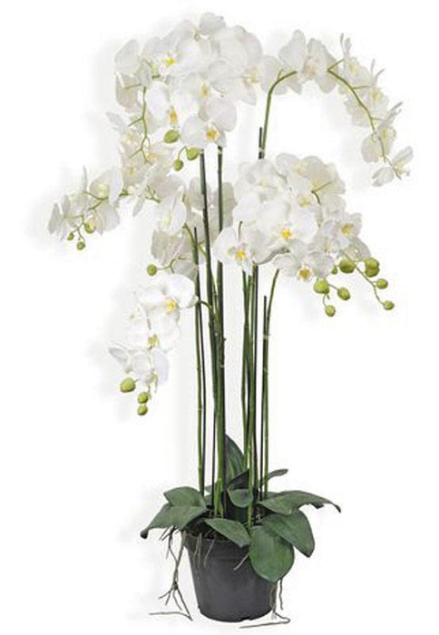 Orchidea Artificiale In Vaso 115 Cm Bianca