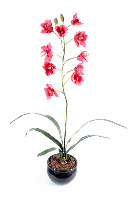 Orchidea Cymbidium Artificiale 80Cm Magenta