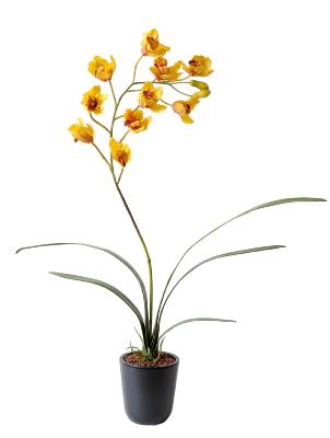 Orchidea Cymbidium Artificiale Gialla 80Cm
