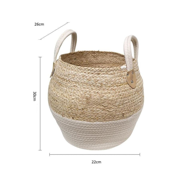 Cestino Bianco E Crema Naturale