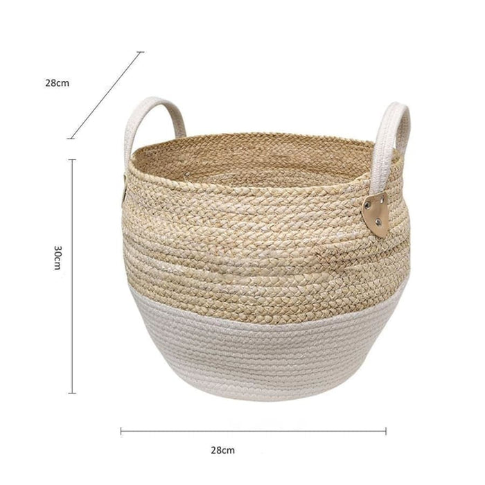 Cestino Bianco E Crema Naturale