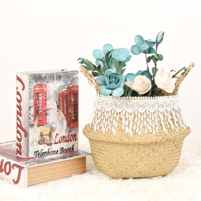 Cestino Con Frange Bohémien