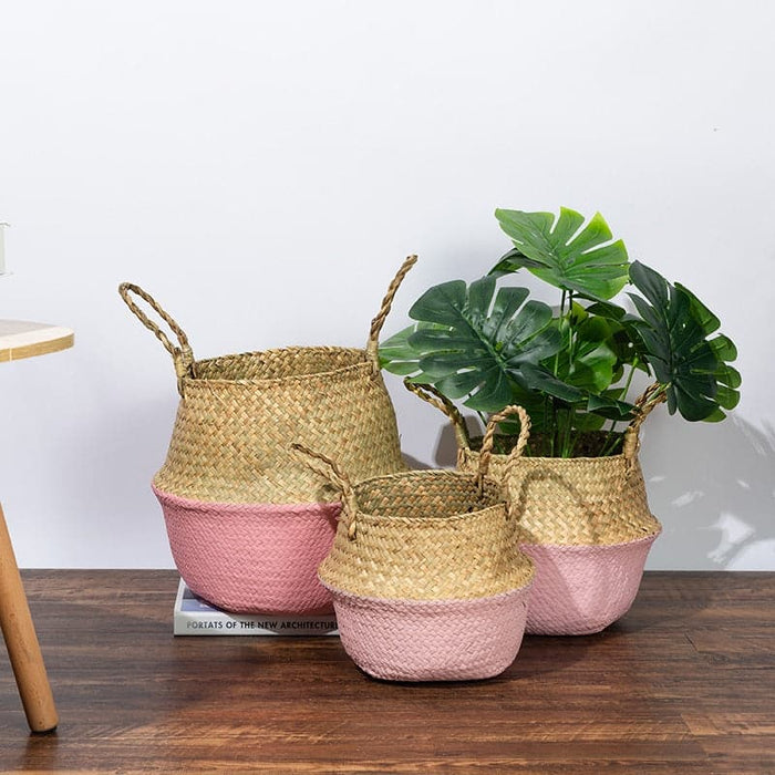 Cesto In Vimini Rosa Rosato