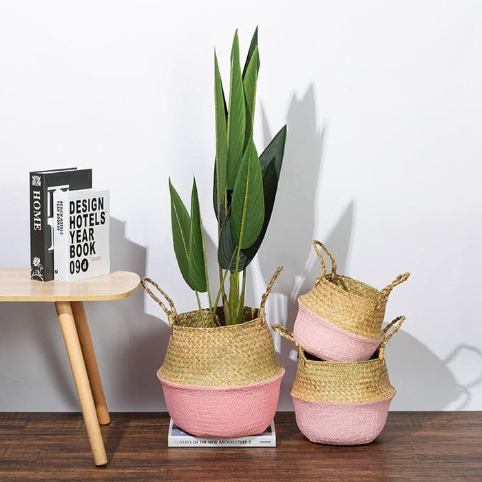 Cesto In Vimini Rosa Rosato