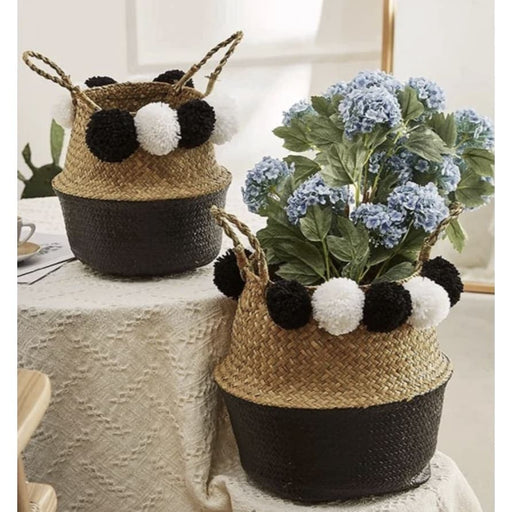 Cestino Con Pompon Nero Eli