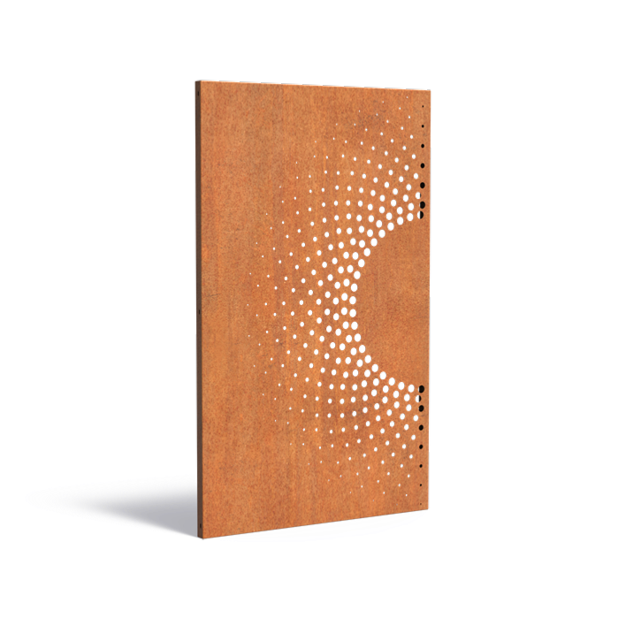 Pannello Astratto In Acciaio Corten Per Giardino 180X110Cm