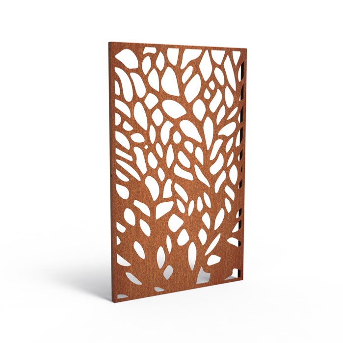 Pannello Da Giardino Astratto In Acciaio Corten 180X110Cm