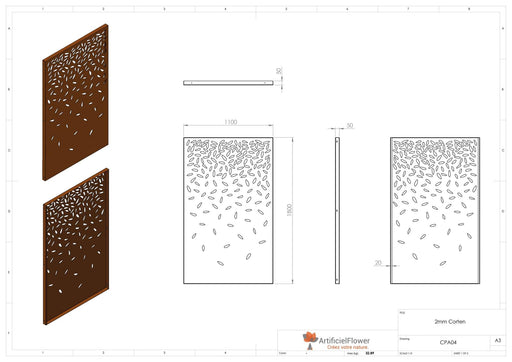Pannello Decorativo In Acciaio Corten Per Giardino