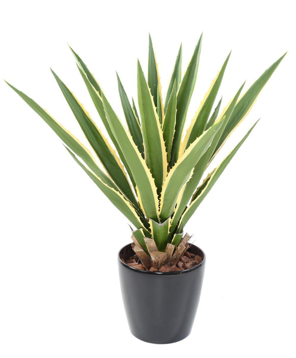 Pianta Artificiale Agave Furcraea 110Cm Verde Giallo
