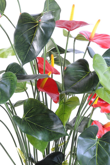 Pianta Artificiale Anthurium Rosso 78Cm In Vaso