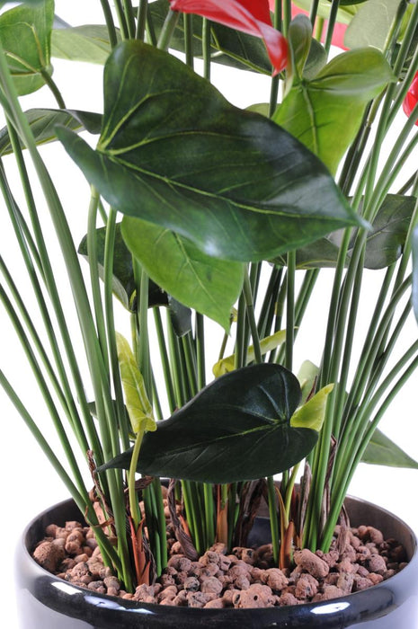 Pianta Artificiale Anthurium Rosso 78Cm In Vaso
