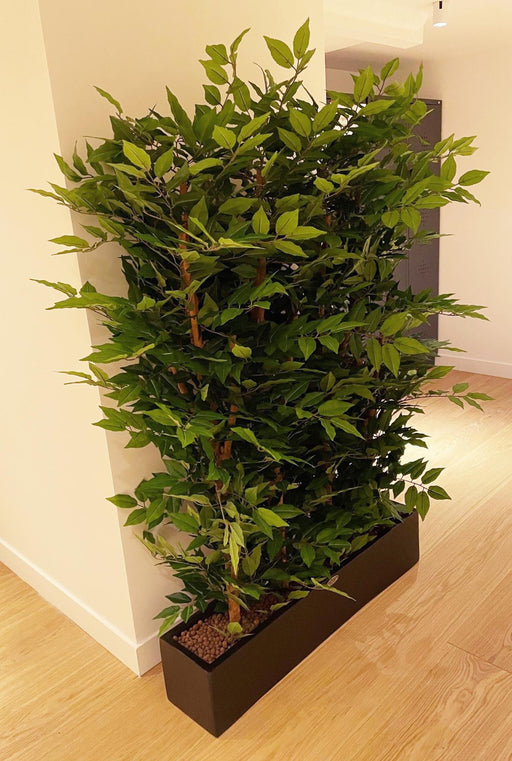 Pianta Artificiale Con Vassoio E Finitura In Marmo Bianco