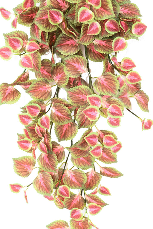 Pianta Coleus Artificiale Rosso Verde 96 Cm Su Palo