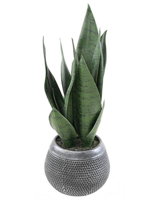 Pianta Sansevieria Artificiale Con Vaso 49Cm Verde