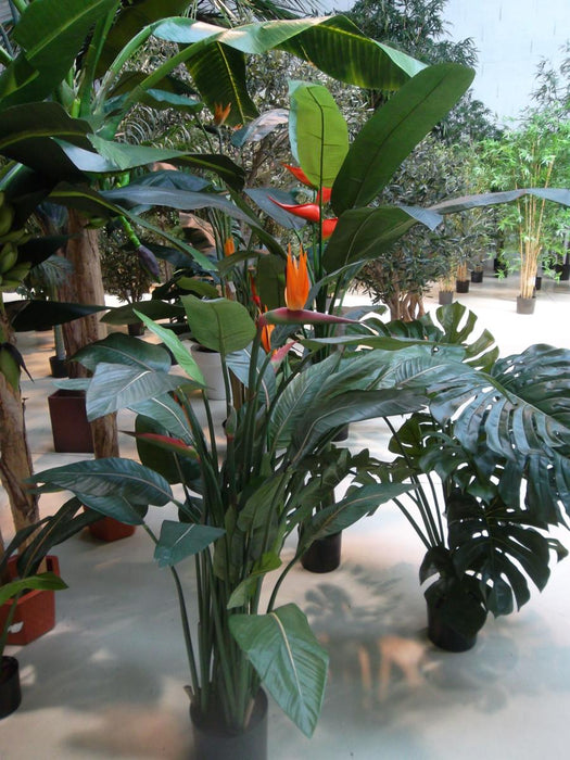 Pianta Artificiale Strelitzia 3 Fiori 150Cm