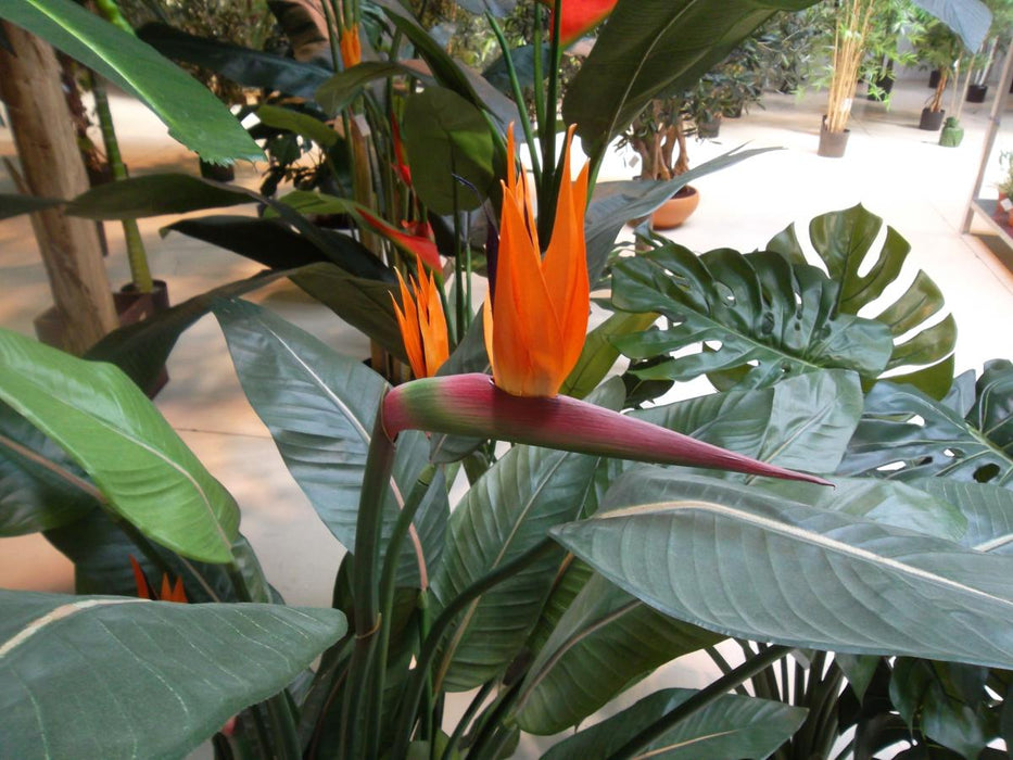 Pianta Artificiale Strelitzia 3 Fiori 150Cm