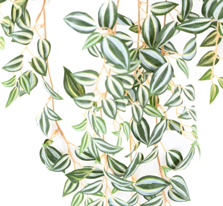 Pianta Artificiale Tradescantia 70Cm Verde Bianco