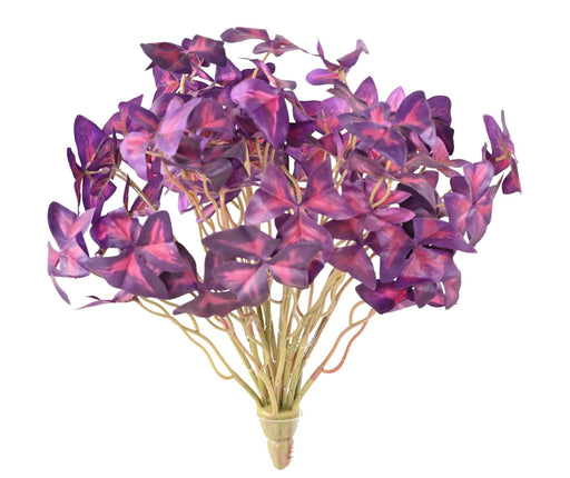 Pianta Artificiale Trifoglio Oxalis 30Cm Decorazione Viola