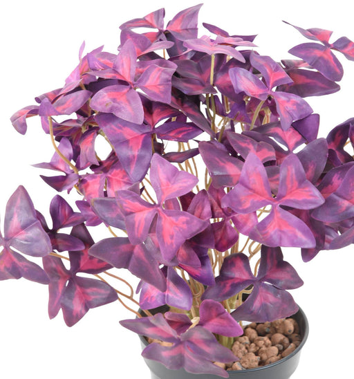 Pianta Artificiale Trifoglio Oxalis 30Cm Decorazione Viola