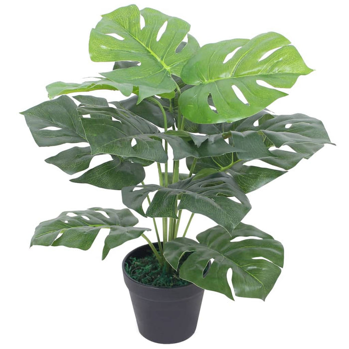 Pianta Monstera Artificiale Con Vaso 45 Cm Verde