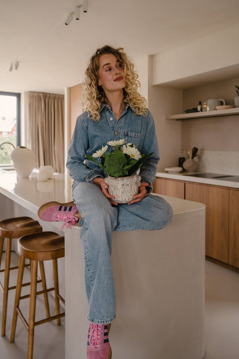 Pianta Artificiale Gerbera Bianca