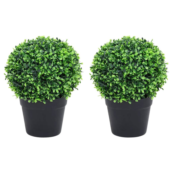 Piante Di Bosso Artificiale 2 Pz Con Vasi A Sfera Verde 27 Cm