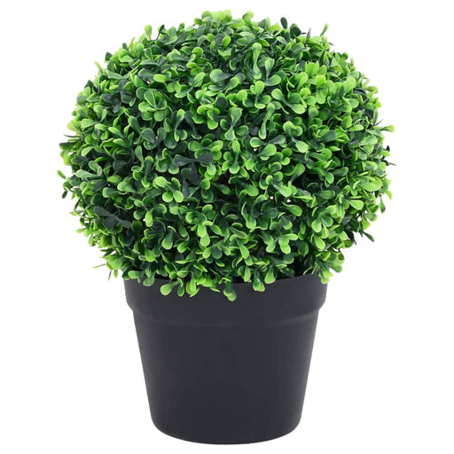 Piante Di Bosso Artificiale 2 Pz Con Vasi A Sfera Verde 27 Cm