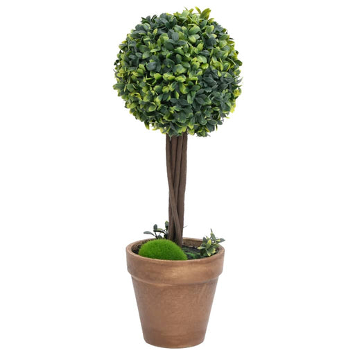 Piante Di Bosso Artificiale 2 Pz Con Vasi A Sfera Verde 33 Cm