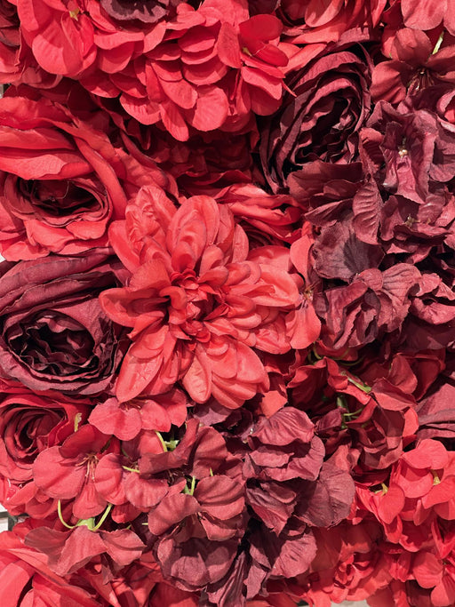 Placca Da Muro Fiori Artificiali Rossi 50X50 Cm