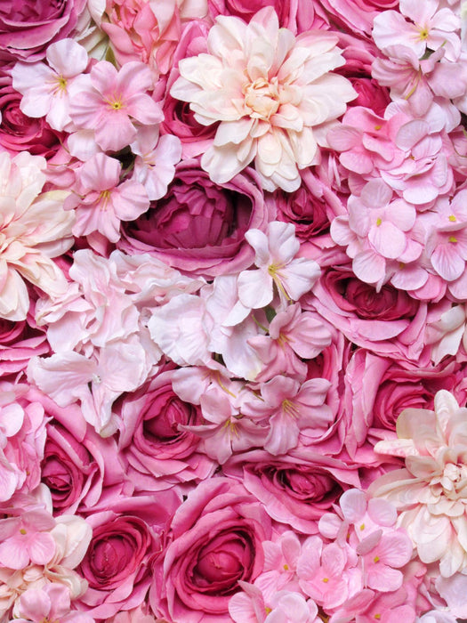 Placca Da Muro Con Fiori Di Rosa Artificiale 50X50 Cm