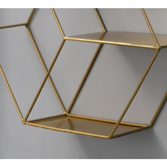 Portapiante Mensola Esagonale Oro