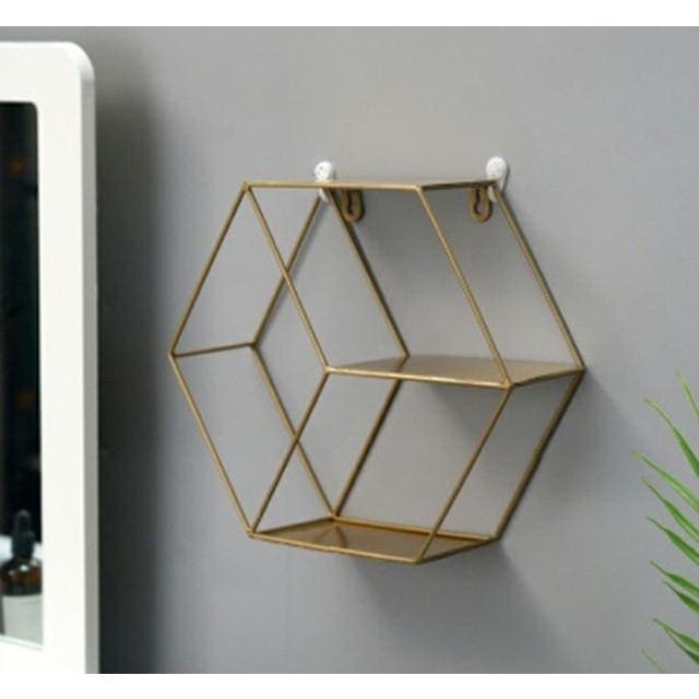 Portapiante Mensola Esagonale Oro