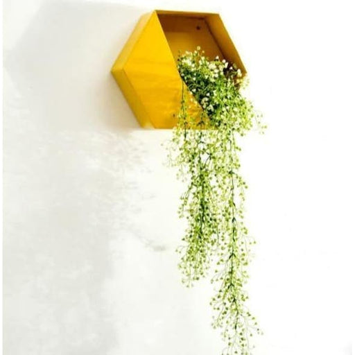 Portapiante Mensola Esagonale Gialla