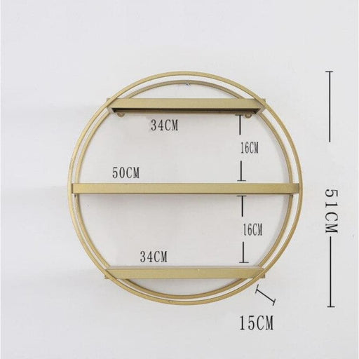 Mensola Da Parete Rotonda Porta Piante Color Oro