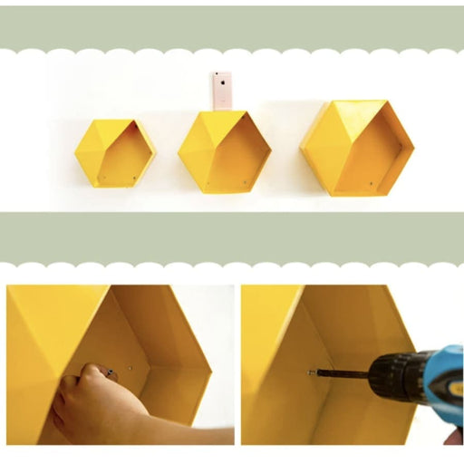 Portapiante Mensola Esagonale Blu