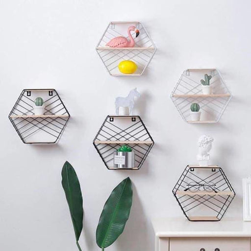 Mensola Da Muro Portapiante Esagonale "Londra"