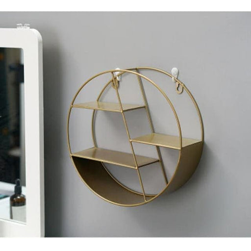 Mensola Porta Piante Rotonda In Metallo Dorato