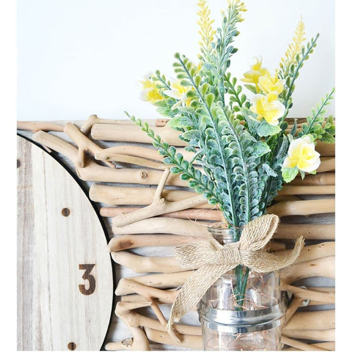 Porta Piante Con Orologio In Legno Galleggiante