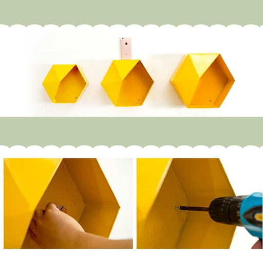 Portapiante Mensola Esagonale Bianca