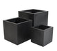 Vaso Da Fiori Cubo Nero H.20 Cm Per Interni Ed Esterni