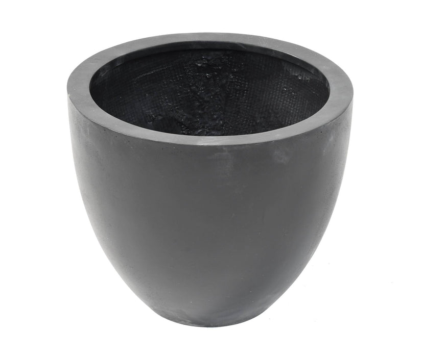 Vaso Portafiori Loto Nero H.40 X Ø.50 Cm Fiberstone