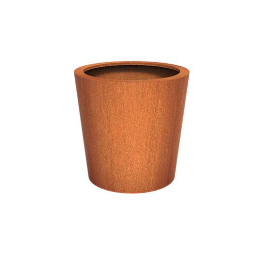 Vaso A Cono Cado In Acciaio Corten Arrugginito Per Giardino