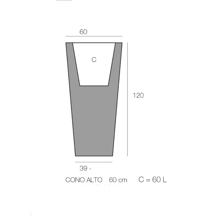Vaso Cono 120 Cm