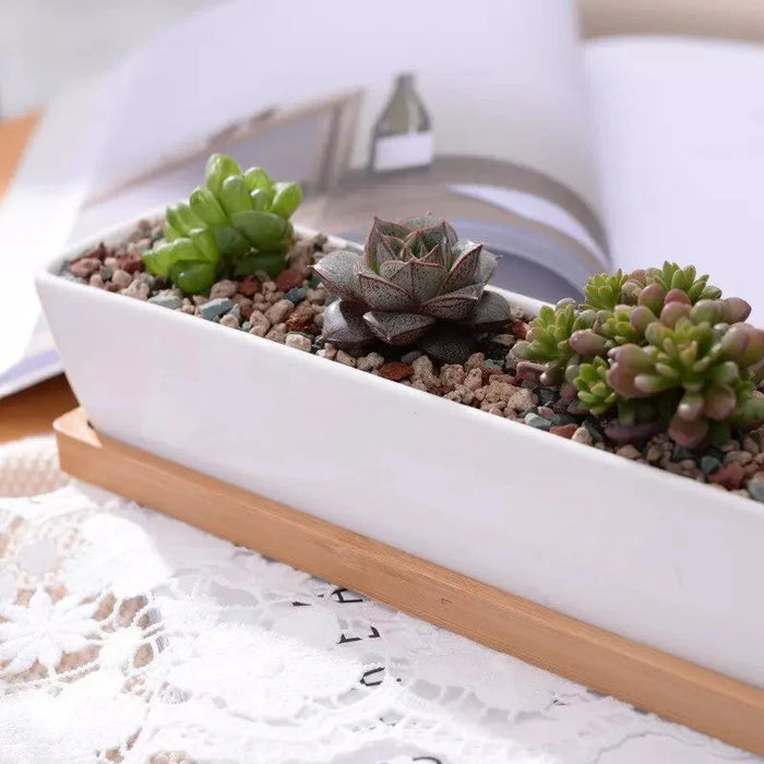 Vaso Da Fiori Drike Bianco E Legno