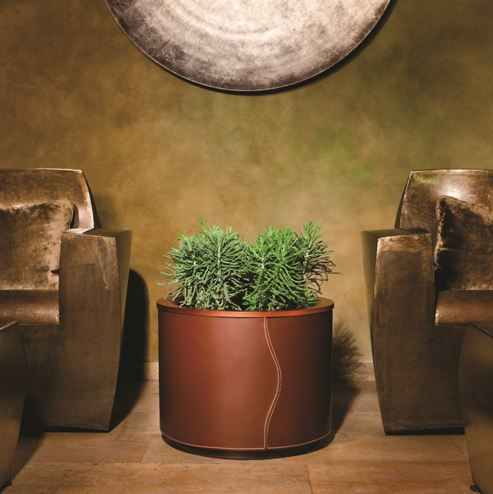 Vaso Da Fiori In Pelle